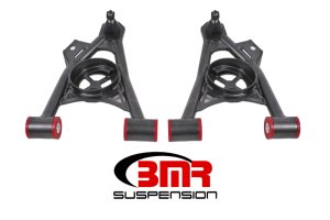 Ford Mustang Control Arms - Lower - BMR Suspension - Non-Adj. A-Arms with Spring Pocket - Black Hammertone - `94-`04